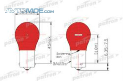 Лампа одноконтактная жёлтая (поворотник) PLPY21W Patron (фото №1)